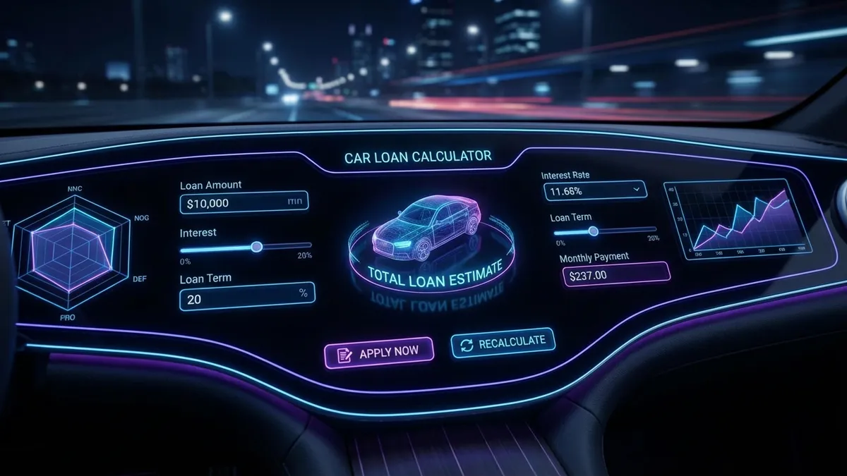 Car Loans Calculators Comparison Dashboard