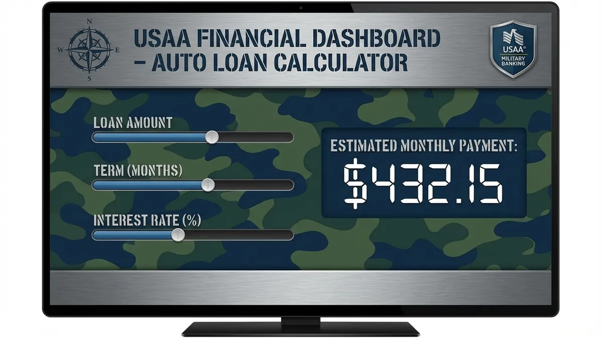 USAA Auto Loan Calculator Interface